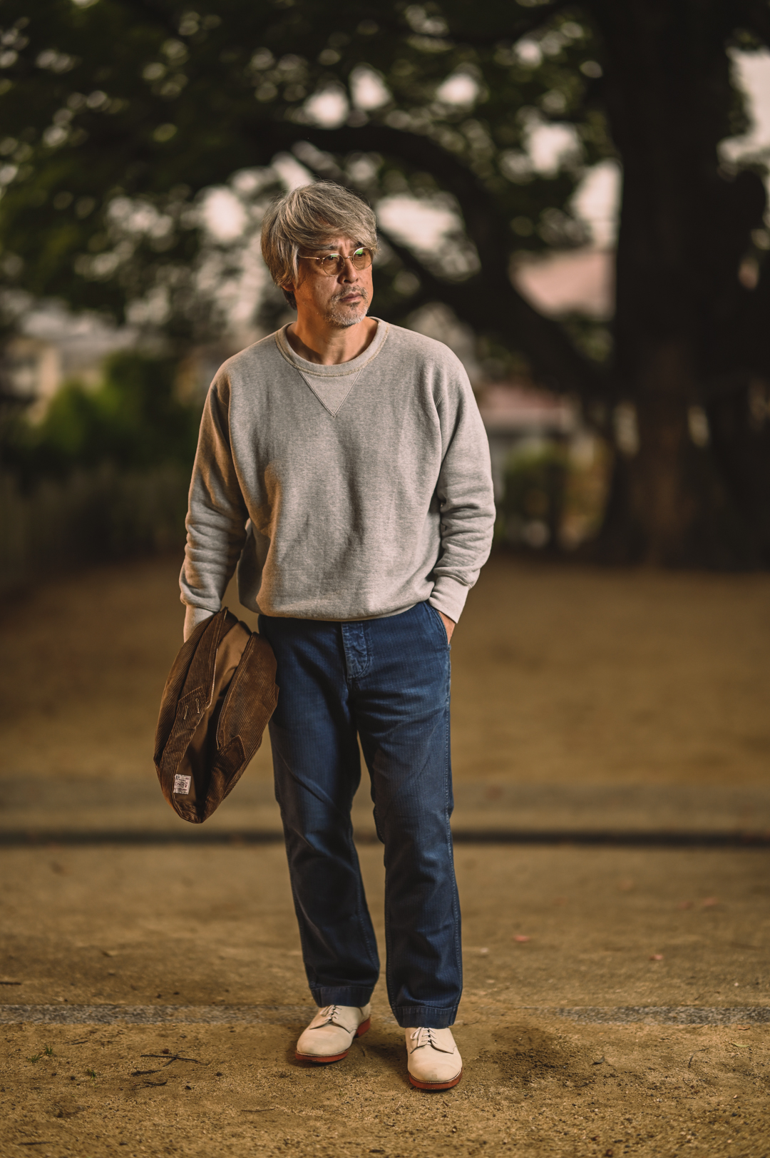 両Vトレーナー グレー Loop Wheeled V Sweater Gray – BONCOURA